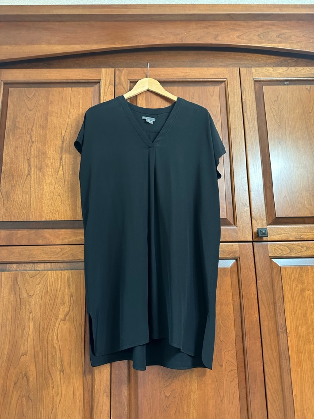 Vince Black V-Neck Tunic Top
